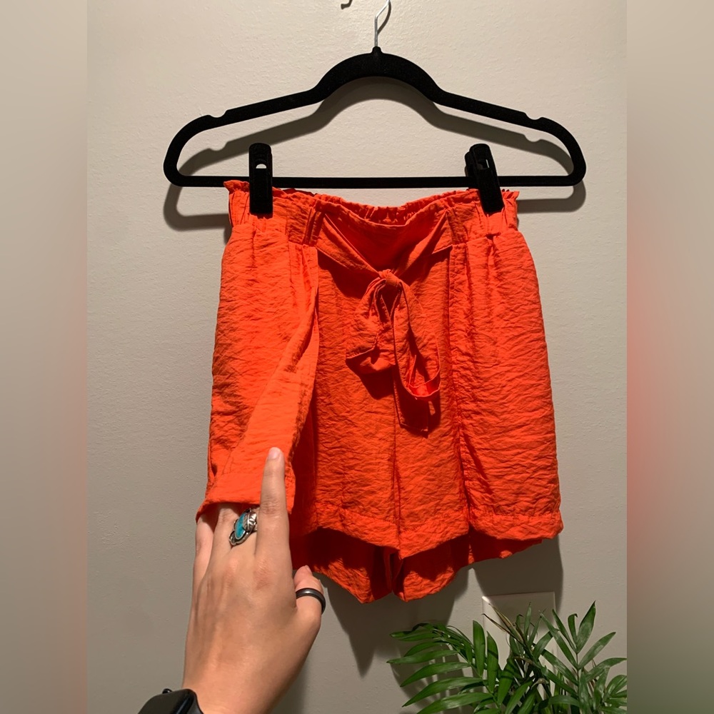 Altar’d State bright Orange flowy shorts